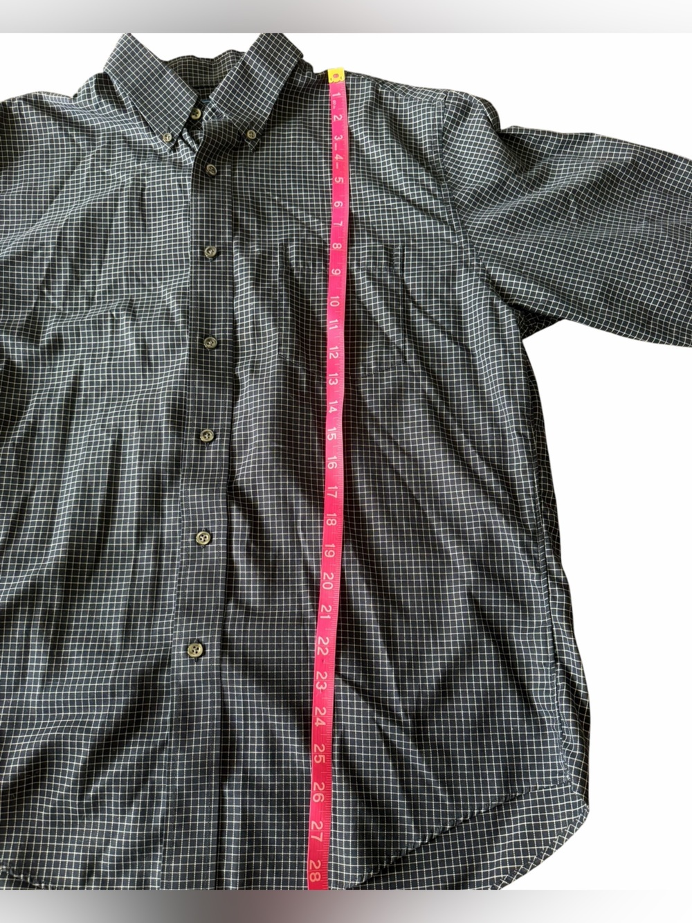 croft & barrow Men's Navy and White Check Button-Down Shirt - Picture 4 of 6
